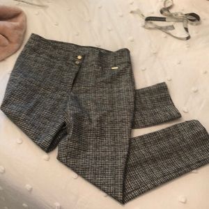 Dress pants black n white small plaid with gold buttons